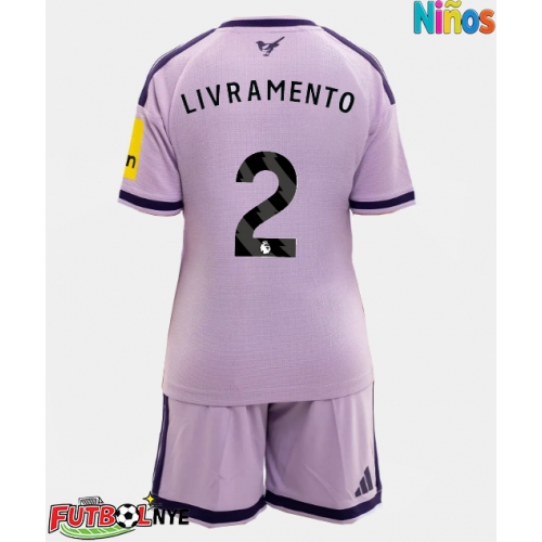 Camiseta Newcastle United Tino Livramento #2 Tercera Equipación para niños 2026-27 manga corta (+ pantalones cortos)